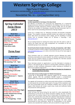 Term Four - Western Springs College