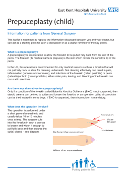 Prepuceplasty (child) - East Kent Hospitals University NHS