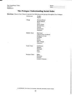 The Prologue: Understanding Social Order