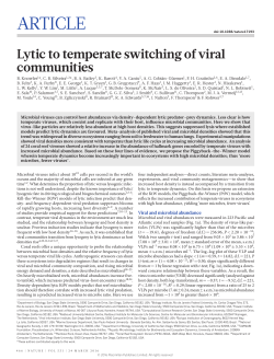 Lytic to temperate switching of viral communities