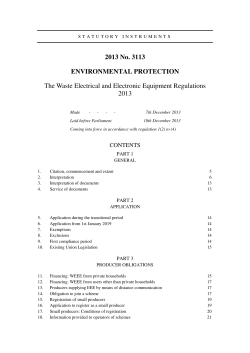 (WEEE) Regulations - Distributor Take back Scheme