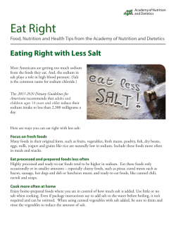 Eating Right with Less Salt - Academy of Nutrition and Dietetics
