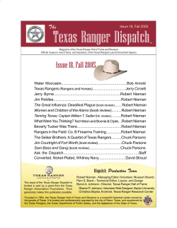 TEXAS RANGER DISPATCH Magazine