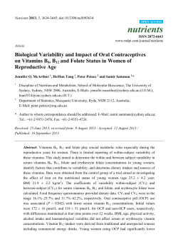 Biological Variability and Impact of Oral Contraceptives on Vitamins