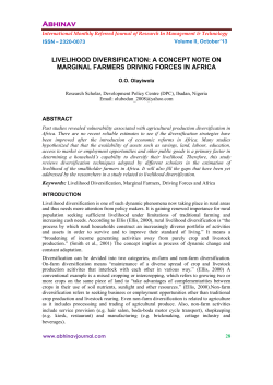 Livelihood Diversification