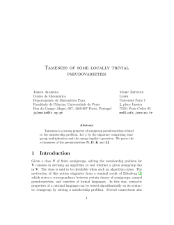 Tameness of some locally trivial pseudovarieties 1 Introduction