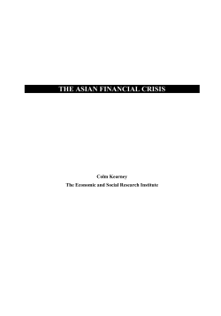 The Asian Financial Crisis, by Colm Kearney