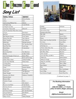 Song List - thechozenfewband.com