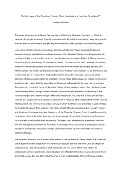 Theory of Rent - UWA Business School