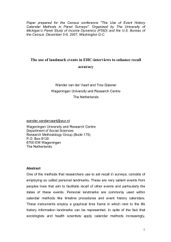 The Use of Landmark Events in EHC-Interviews to Enhance Recall