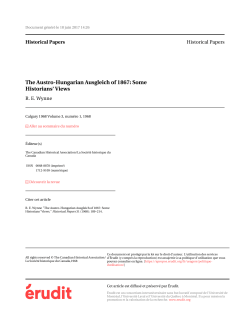 The Austro-Hungarian Ausgleich of 1867: Some