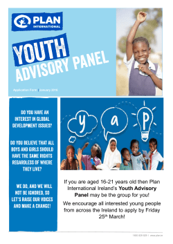 If you are aged 16-21 years old then Plan International Ireland`s
