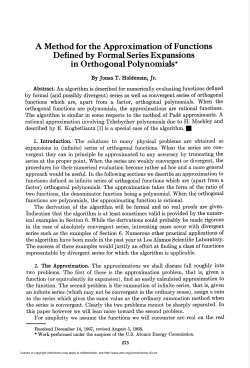 A Method for the Approximation of Functions Defined by Formal