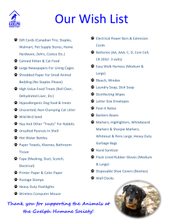 Our Wish List - the Guelph Humane Society