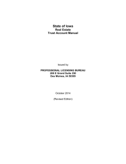 Trust Account Manual - Iowa Association of REALTORS