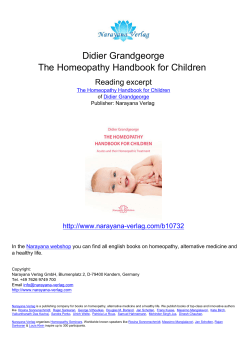 Didier Grandgeorge The Homeopathy Handbook for Children