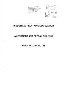 Industrial Relations Legislation Amendment and Repeal Bill 1995