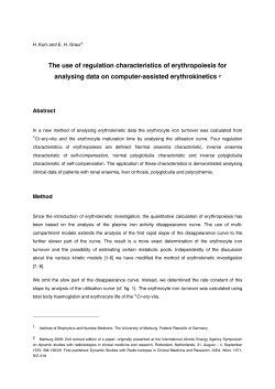 The use of regulation characteristics of erythropoiesis