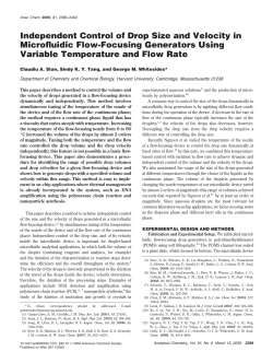 Independent Control of Drop Size and Velocity in Microfluidic Flow