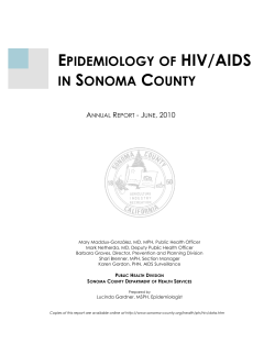 Epidemiology of HIV/AIDS in Sonoma County