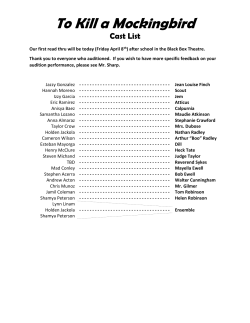 To Kill a Mockingbird - Lee Allied Campus Theatre