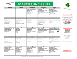 MEALS AT NO COST ALL students enrolled at WC Middle School