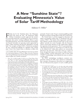 Evaluating Minnesota`s Value of Solar Tariff