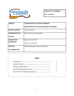 Deductibility of Entertainment Expenses