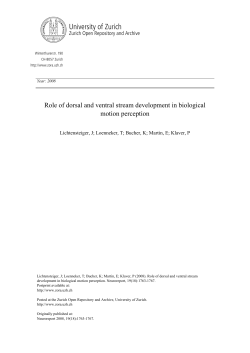 Role of dorsal and ventral stream development in biological motion