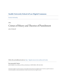 Crimes of Misery and Theories of Punishment
