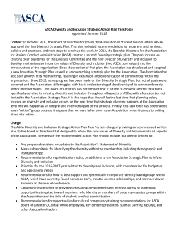 Charge for the ASCA Diversity Strategic Plan Task Force