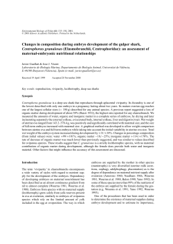 Changes in composition during embryo development of the gulper