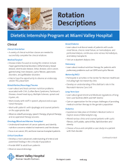 Rotation Descriptions - Miami Valley Hospital