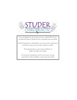 Adult Intake Form - Studer Chiropractic
