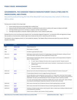 public issues management governments, the canadian tobacco