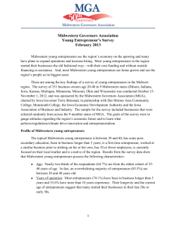 Midwestern Governors Association Young Entrepreneur`s Survey
