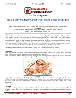 Shaken Baby Syndrome Gives Serious Health Effects in Children