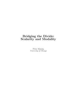 Bridging the Divide: Scalarity and Modality