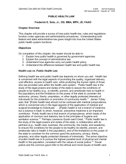 PUBLIC HEALTH LAW