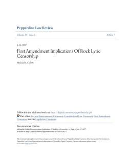 First Amendment Implications Of Rock Lyric Censorship