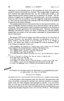 Schmitt F.O. Patterns of interaction of biological macromolecules in