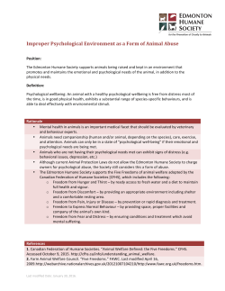 Improper Psychological Environment as a Form of Animal Abuse