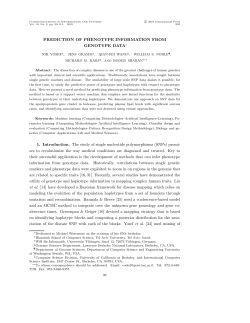 PREDICTION OF PHENOTYPE INFORMATION FROM GENOTYPE