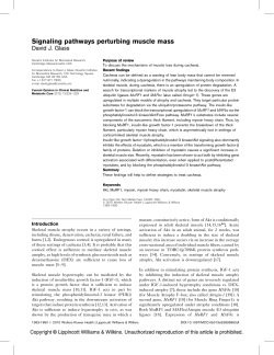 Signaling pathways perturbing muscle mass