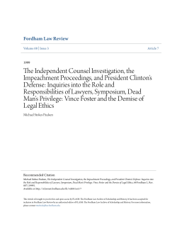The Independent Counsel Investigation, the Impeachment