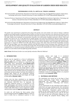 development and quality evaluation of garden cress seed biscuits