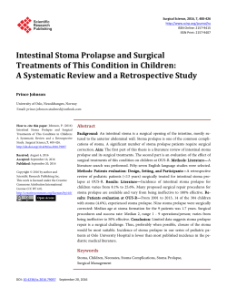 Intestinal Stoma Prolapse and Surgical Treatments