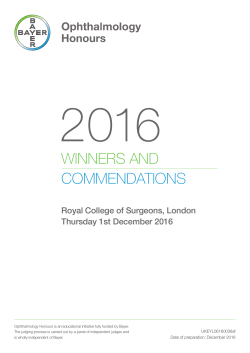 winners and commendations - Bayer Ophthalmology Honours