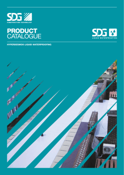 PRODUCT CATALOGUE - SDG Construction Technology