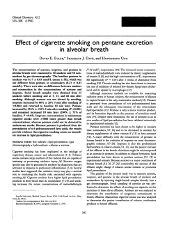 Effect of cigarette smoking on pentane excretion in alveolar breath